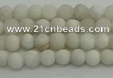 CAG9700 15.5 inches 4mm round matte grey agate beads wholesale