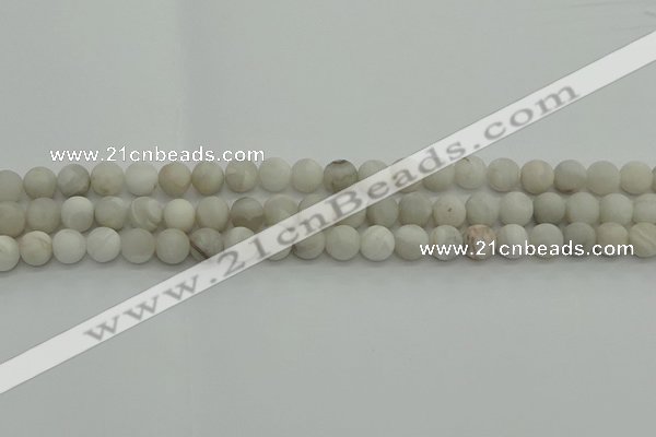 CAG9701 15.5 inches 6mm round matte grey agate beads wholesale