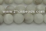 CAG9702 15.5 inches 8mm round matte grey agate beads wholesale