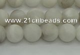 CAG9702 15.5 inches 8mm round matte grey agate beads wholesale