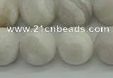 CAG9705 15.5 inches 14mm round matte grey agate beads wholesale