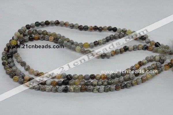 CAG971 15.5 inches 6mm round bamboo leaf agate gemstone beads