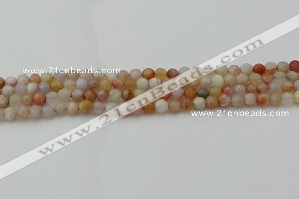 CAG9718 15.5 inches 4mm faceted round colorful agate beads