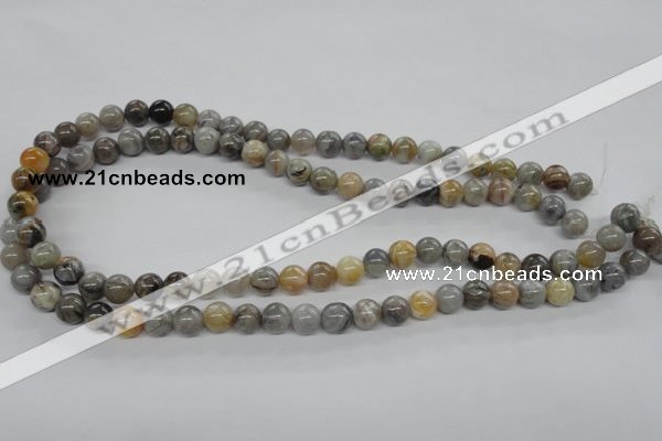 CAG972 15.5 inches 8mm round bamboo leaf agate gemstone beads