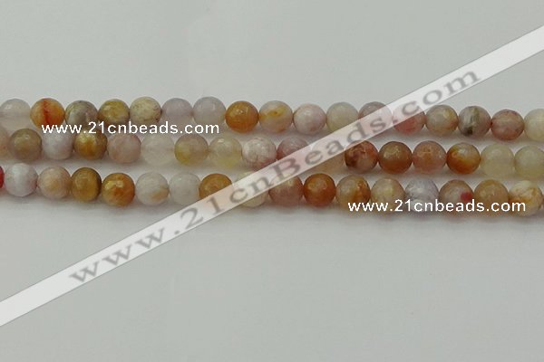 CAG9720 15.5 inches 8mm faceted round colorful agate beads wholesale