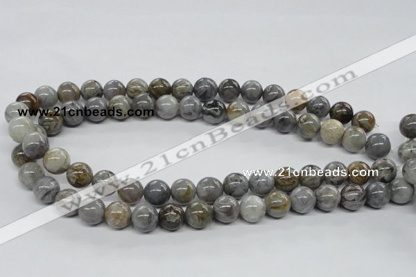 CAG974 15.5 inches 12mm round bamboo leaf agate gemstone beads