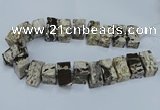 CAG9750 15.5 inches 15*28mm - 17*30mm cuboid ocean agate beads