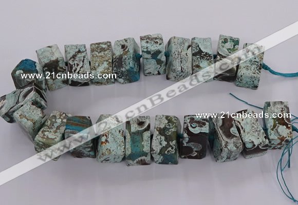 CAG9751 15.5 inches 15*28mm - 17*30mm cuboid ocean agate beads