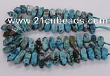 CAG9756 15.5 inches 9*25mm - 11*35mm sticks ocean agate beads