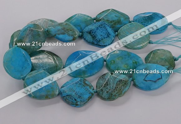 CAG9757 15.5 inches 30*35mm - 35*45mm faceted freeform agate beads