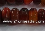 CAG9766 15.5 inches 8*16mm faceted rondelle agate gemstone beads