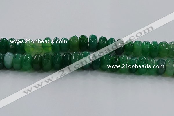 CAG9769 15.5 inches 8*16mm faceted rondelle agate gemstone beads