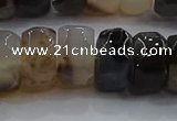 CAG9775 15.5 inches 8*16mm faceted rondelle agate gemstone beads