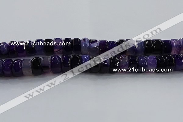 CAG9778 15.5 inches 8*16mm faceted rondelle agate gemstone beads