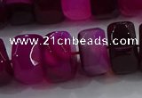 CAG9779 15.5 inches 8*16mm faceted rondelle agate gemstone beads