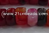 CAG9780 15.5 inches 8*16mm faceted rondelle agate gemstone beads