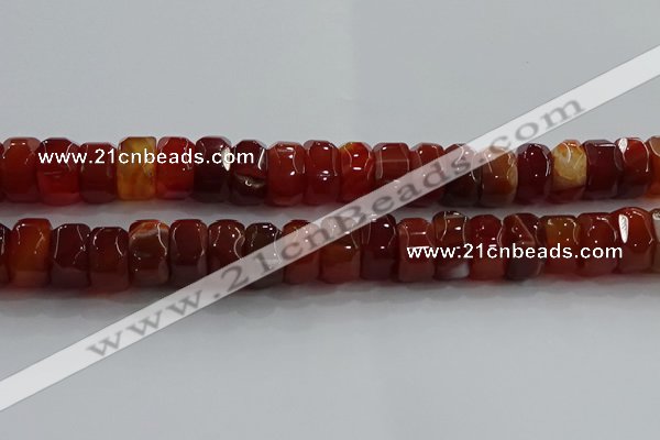 CAG9782 15.5 inches 8*16mm faceted rondelle agate gemstone beads