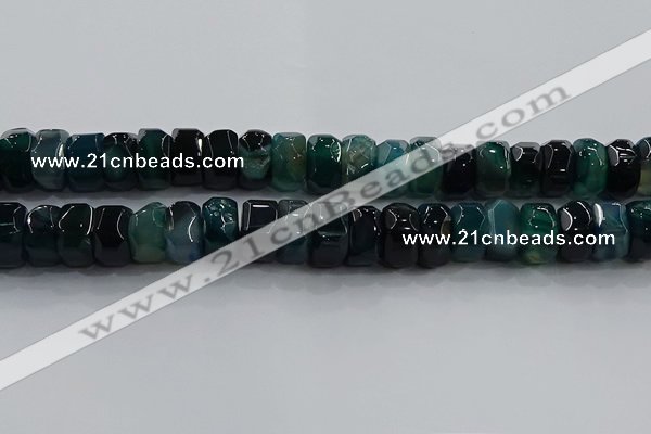 CAG9784 15.5 inches 8*16mm faceted rondelle agate gemstone beads