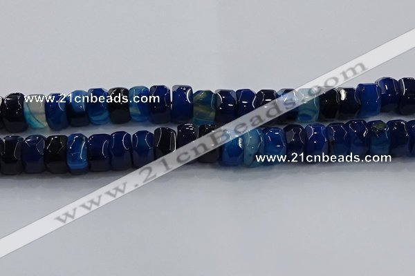 CAG9785 15.5 inches 8*16mm faceted rondelle agate gemstone beads