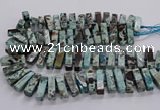 CAG9798 15.5 inches 9*25mm - 10*35mm cuboid ocean agate beads