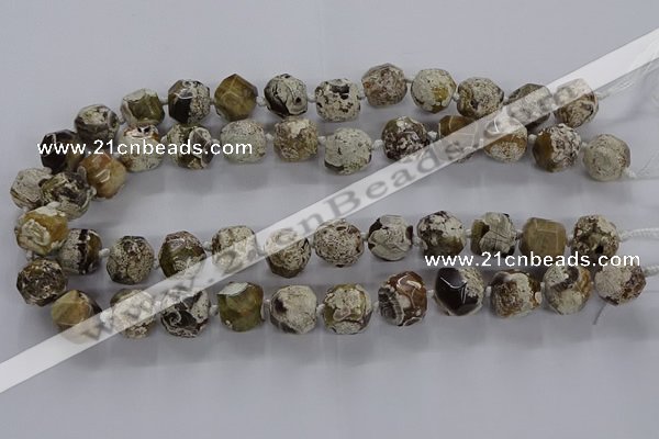 CAG9800 15.5 inches 12*14mm - 14*16mm faceted nuggets ocean agate beads