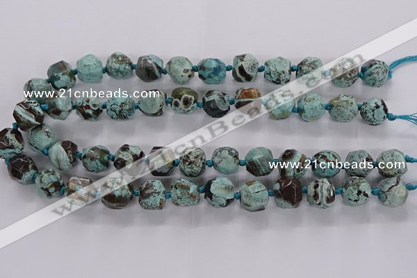 CAG9801 15.5 inches 12*14mm - 14*16mm faceted nuggets ocean agate beads