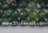 CAG9824 15.5 inches 6mm faceted round moss agate beads