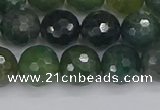 CAG9826 15.5 inches 10mm faceted round moss agate beads