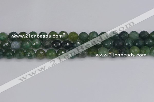 CAG9826 15.5 inches 10mm faceted round moss agate beads