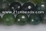 CAG9827 15.5 inches 12mm faceted round moss agate beads