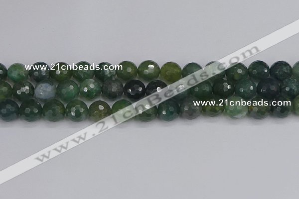 CAG9827 15.5 inches 12mm faceted round moss agate beads