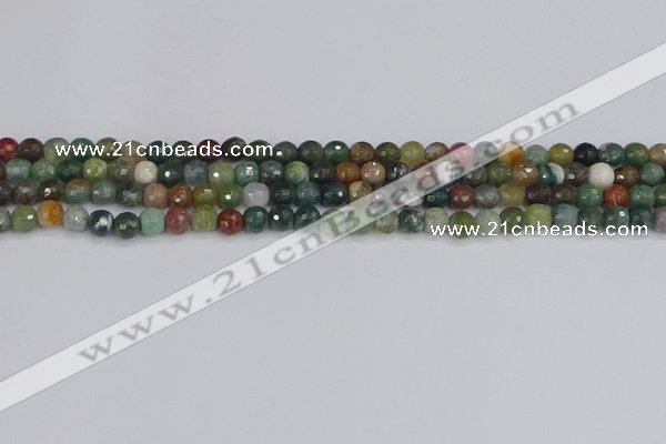 CAG9830 15.5 inches 4mm faceted round Indian agate beads