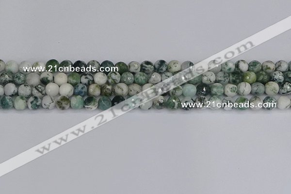 CAG9838 15.5 inches 6mm faceted round tree agate beads