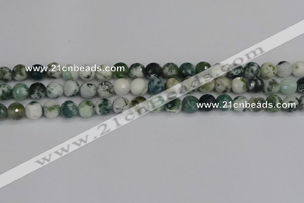 CAG9839 15.5 inches 8mm faceted round tree agate beads