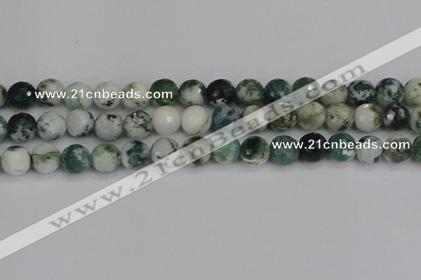 CAG9841 15.5 inches 12mm faceted round tree agate beads