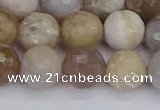 CAG9855 15.5 inches 10mm faceted round ocean fossil agate beads