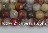 CAG9861 15.5 inches 6mm faceted round Mexican crazy lace agate beads