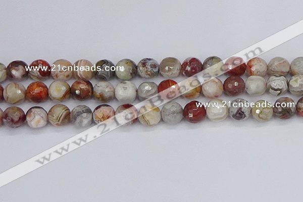 CAG9864 15.5 inches 12mm faceted round Mexican crazy lace agate beads