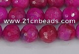 CAG9877 15.5 inches 8mm faceted round fuchsia crazy lace agate beads