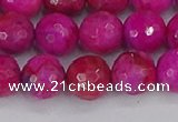 CAG9878 15.5 inches 10mm faceted round fuchsia crazy lace agate beads