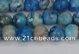 CAG9883 15.5 inches 6mm faceted round blue crazy lace agate beads