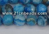 CAG9884 15.5 inches 8mm faceted round blue crazy lace agate beads