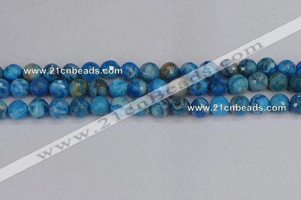 CAG9885 15.5 inches 10mm faceted round blue crazy lace agate beads