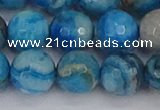 CAG9886 15.5 inches 12mm faceted round blue crazy lace agate beads