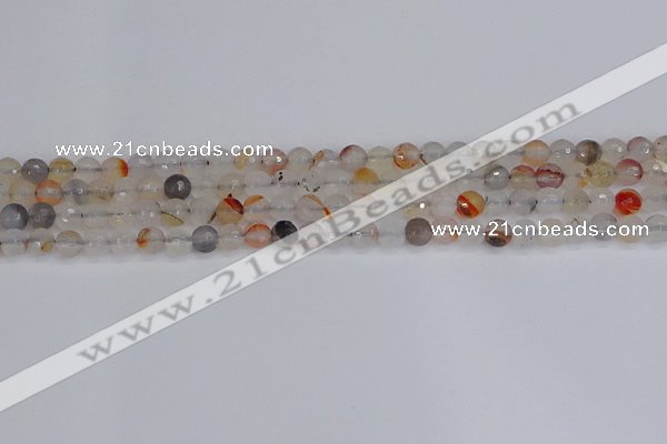 CAG9889 15.5 inches 4mm faceted round dendritic agate beads