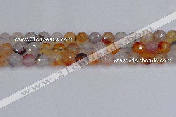 CAG9893 15.5 inches 12mm faceted round dendritic agate beads