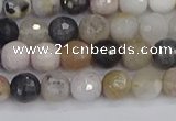 CAG9896 15.5 inches 4mm faceted round parrel dendrite agate beads