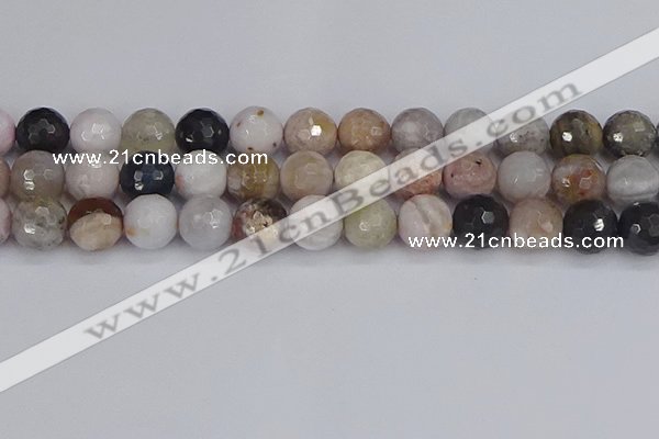 CAG9900 15.5 inches 12mm faceted round parrel dendrite agate beads