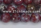 CAG9905 15.5 inches 8mm faceted round red lightning agate beads