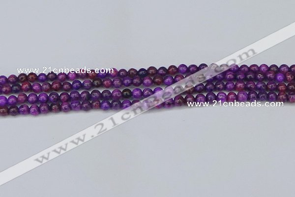 CAG9917 15.5 inches 4mm round purple crazy lace agate beads